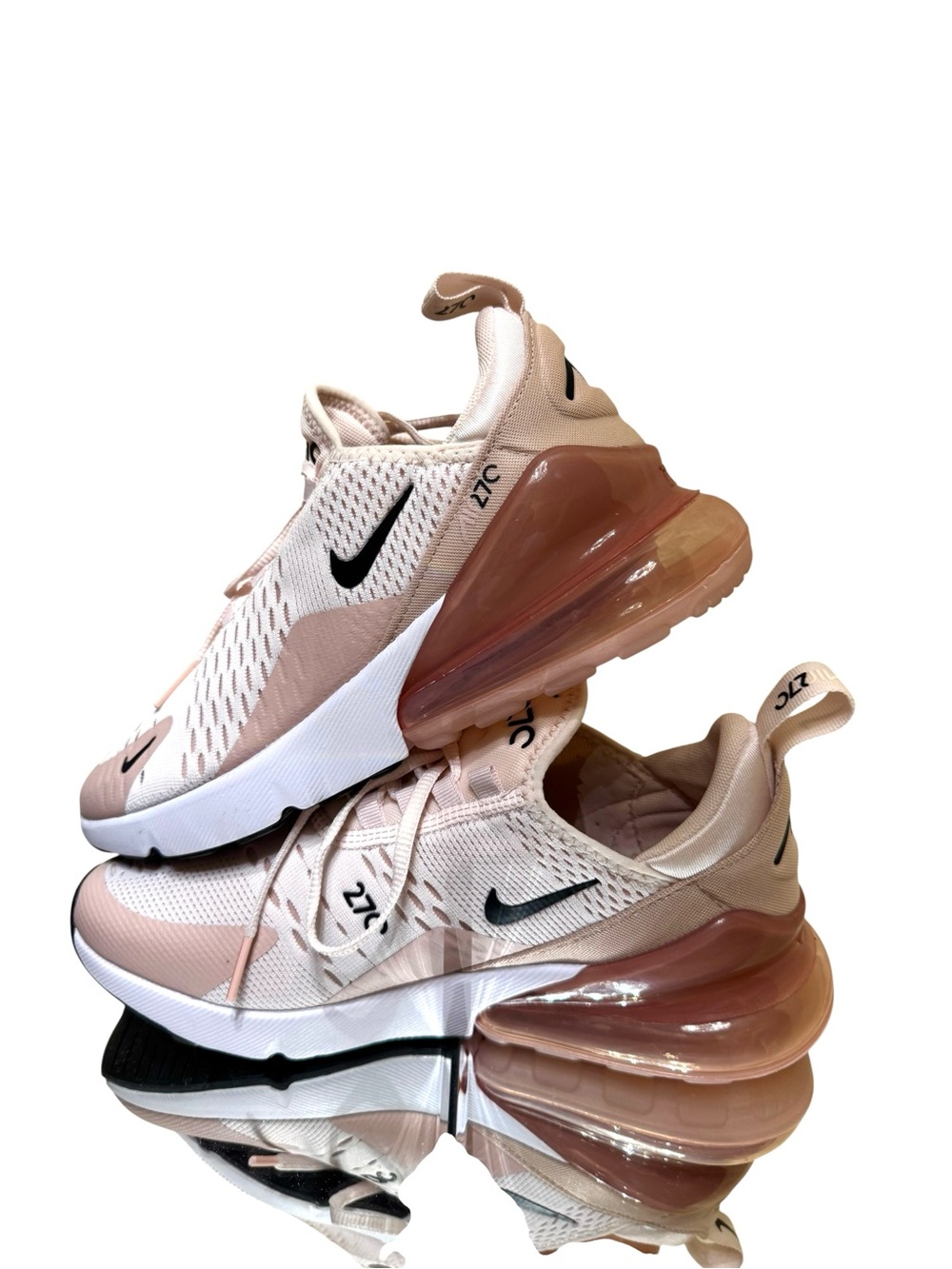 Nike NEW NEVER WORN Air Max 270 Light Soft Pink/Black Women Size 7.5 AH6789-605